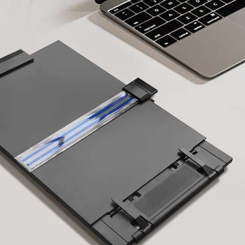 Lihaobm Desktop Document Book Holder, Document Paper Holder for Typing with 7 Adjustable Positions and Highlight Text Bar for A4 Paper Music Book, Black