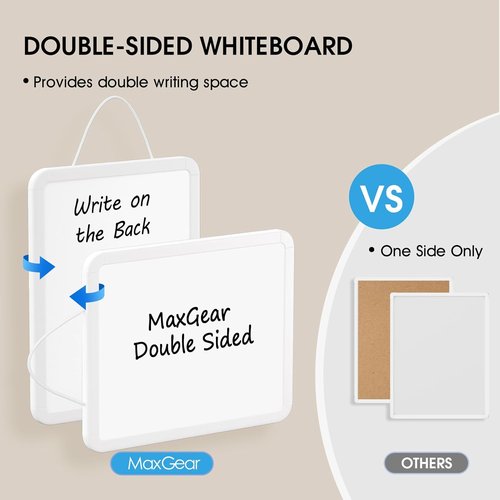 MaxGear Small Dry Erase Board - Double-Sided Mini Whiteboard 8.5x11 Inches | Includes 4 Markers & 2 Magnets