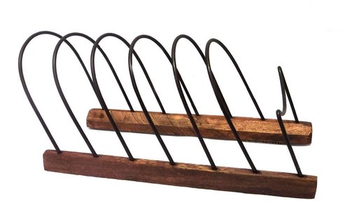 Primitive Country Wood and Metal Letter Holder Organizer