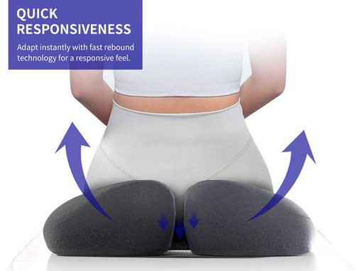 Pubemy SupremeComfort X-Large Gel Infused High Density Foam Seat Cushion for Office Chair, Kitchen Chair, Car Seats- Elevate Your Seating Experience -Pressure Sore and Tailbone Pain Relief