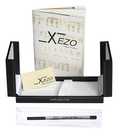 Xezo Incognito Brass Ballpoint Pen in Purple Metallic Color, Diamond-Cut Engraved, Serial, Platinum Plated Parts (Incognito Purple B)