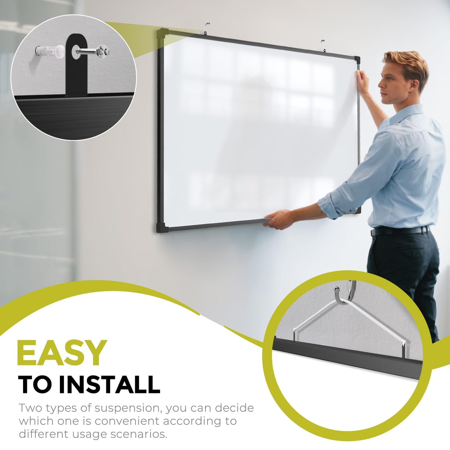 MaxGear 36" x 24" Magnetic Double-Sided Dry Erase Board, Aluminum Frame