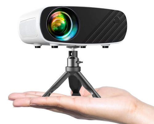 Mini Projector for iPhone, ELEPHAS 2025 Upgraded 1080P HD Projector, 8000L Portable Projector with Tripod, Movie Projector Compatible with Android/iOS/Windows/TV Stick/HDMI/USB
