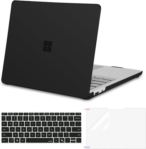 MOSISO Surface Laptop 13-Inch Case - Protective Hard Shell & Screen Protector - Black