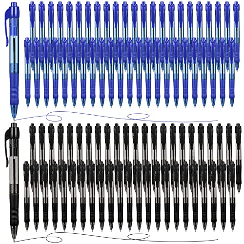 Fainne 300 Pcs Retractable Ballpoint Pens Bulk Medium Point (1.0 mm) Smooth Writing Pens for Journal Notebook Writing Office Supplies Click Pen (Blue, Black)