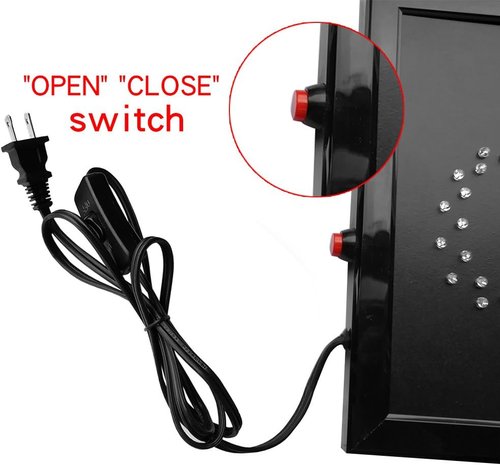 Boshen LED Open Sign - Eye-Catching Business Display with On/Off Switch & Chain - 2-in-1 Open/Closed