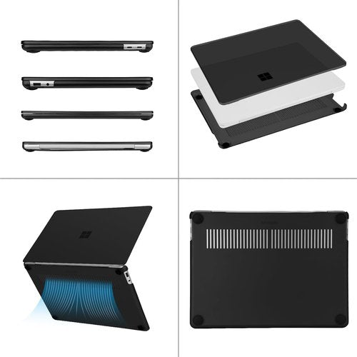 MOSISO Surface Laptop 13-Inch Case - Protective Hard Shell & Screen Protector - Black