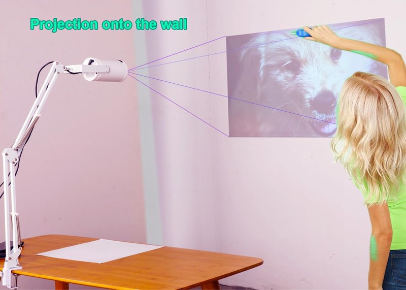 Art Projector for Tracing Drawing Painting,Wireless Projection for Desktop Wall Canva Drawing, Only Compatible with Iphone Ipad Airplay, USB&HDMI input, Arts&Crafts tracing Tool for Kids and Beginners