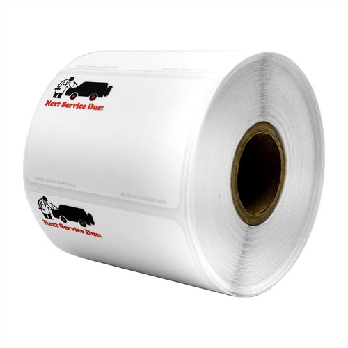 Indy Print Stock Logo Refill Roll, Next Service Due with Mechanic Image, 500 Labels