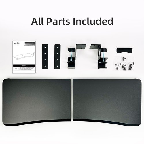 suptek Large Keyboard Tray Under Desk Pull Out with C Clamp Mount, Computer Keyboard & Mouse Tray, 34 (38 Including Clamps) x 11.8 inch Slide-Out Platform Computer Drawer for Typing, Black, DSF1LB