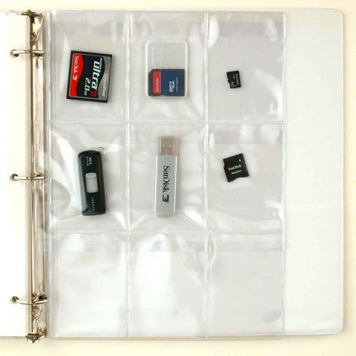 StoreSMART® - Plastic Pages - Memory (SD) Cards and Flash Drives - Top Load with Flaps - for 3-Ring Binders - 25-Pack - RMSTWPF-MEMRY-25