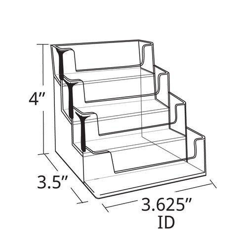 Azar Displays 252004 4 Tier Pocket Business Card Holder, Durable Clear Acrylic Business Card Holder for Desk - Minimalist Plastic Card Display Holder, Inside Dimensions: 3.625" W x 0.75" D, 10-Pack