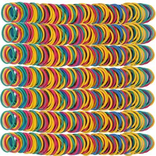 Rubber Bands Small Mini Elastic Band Yellow Blue Green Red 1300pcs Rubber Band 1.2inch Office Supplies Home Inside Diameter 0.63in (Multicolour)