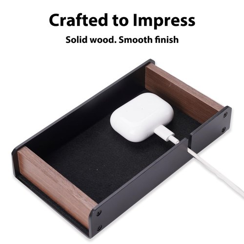 NIRVASH Desk Tray Organizer Drawer for Home Office, Walnut Desk Organizer Tray for Keys, Watch, Airpods, Earbuds and Accessories