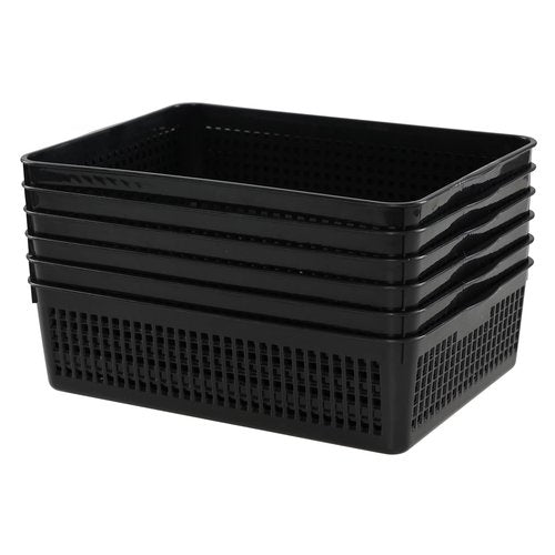 Wekioger A4 Ppaer Storage Basket, Plastic File Basket Tray, 6 Pack, R