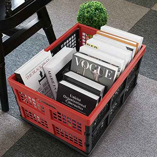 Obstnny 34 Quart Collapsible Storage Bins, Stackable Milk Crate, 3 Packs