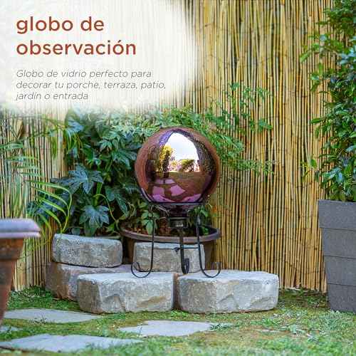 Alpine Corporation 10" Diameter Indoor Outdoor Glass Gazing Globe Garden Decor, Purple
