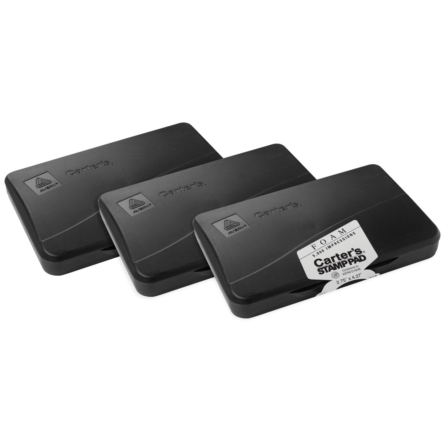 Carter's Foam Black Stamp Pad, 2.75 x 4.27 Inches, 3 Pack (25603)