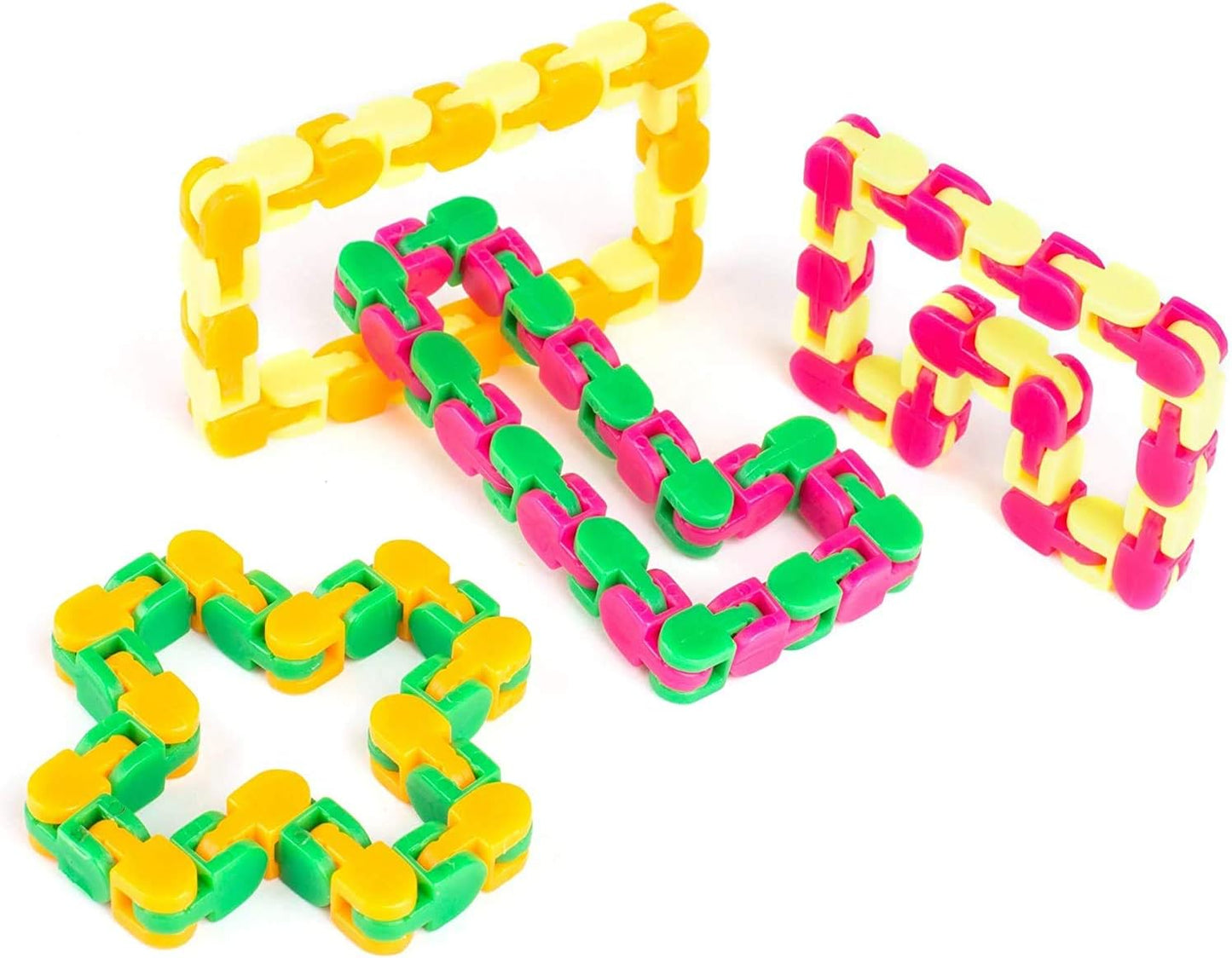 Tangle® Fidget Sensory Stress Relief Toys - Pack of 4 Textured Twisters & Brain Teaser Blocks