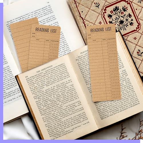 Gethelud Reading List Bookmarks Kraft Set - 110 Bulk Bookmarks for Book Lovers, Students & Teachers, Back-to-School Gifts