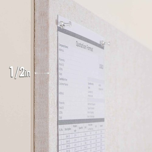 Thickened Bulletin Board - 47 x 35 Inches, Decorative Felt Board Pin Board for Wall - 4' x 3' Foldable Photo Display Board with Self-Adhesive Tape, Includes 20 Push Pins - Oatmeal