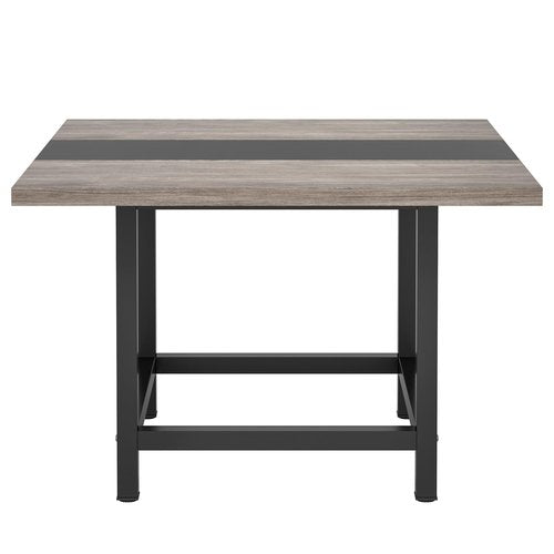 Tribesigns Small Conference Room Table for 4 People, Rustic Square 39.4L X 39.4W X 29.52H Inches Wood Computer Desk for Home Office, Conference Room,Small Space (Chair not Included)