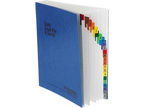 Pendaflex A-Z Expanding Desk File, Letter Size, Blue Pressboard Cover (11015)