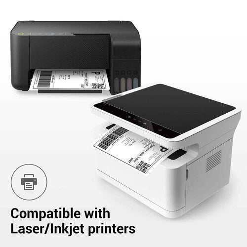 2000 Half Sheet Shipping Labels, Self Adhesive Mailing Sticker, Compatible to Laser & Inkjet Printer, 8.5” x 5.5” White, (2000 Labels/1000 Sheets)