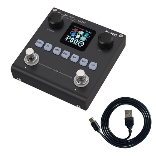 M-VAVE Guitar Pedal Reverb Sampling Studio Multi Effects 80 Editable Preset ANN Audio Delay Boost Effector Black Box with 6 Effect Modules AMP CAB