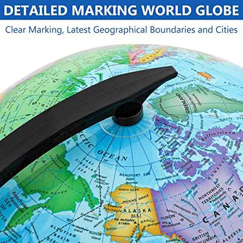GOCHANGE Classroom Globes Elementary, 13in Political Teaching Globe with Countries & Capitals & State Capitals, Large Globes for Adults & Children