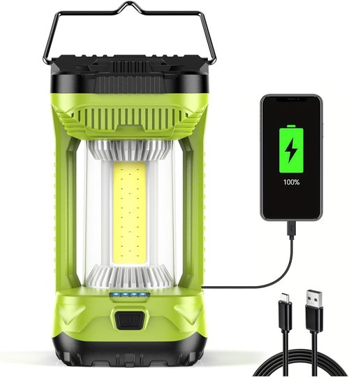 AlpsWolf Rechargeable Camping Lantern - 4000mAh Super Bright LED Light | Portable Emergency Lamp - Green