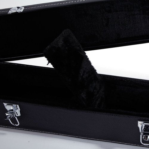 Ktaxon Banjo Hard Case with Micro Groove Pattern Leather, Wooden Banjo Cases Made of PVC, for 5/6 String Full Size Resonant Banjo-Black