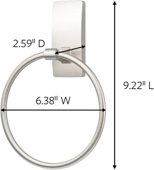 Command Hand Towel Holder - Satin Nickel | Water Resistant & Rust Resistant Bathroom Organizer, Holds 5 lbs