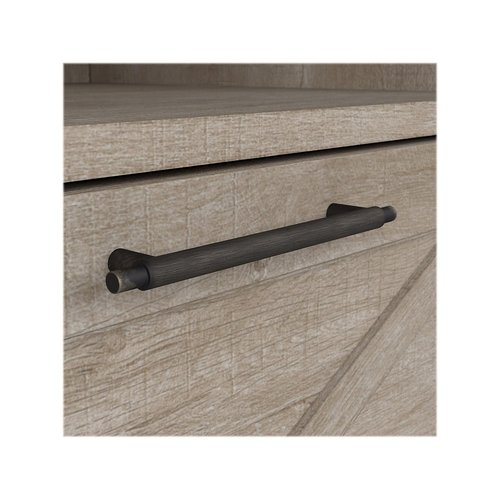 Bush Furniture Key West Lateral File Cabinet with Shelf in Washed Gray