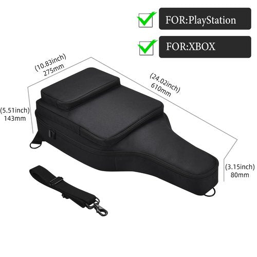 LEFOR·Z Carrying Case Compatible with PDP RIFFMASTER Wireless Guitar Controller,Travel Storage Backpack Bag Fits for PlayStation/XBOX Guitar Controller/Laptop/Cable with Shoulder Strap
