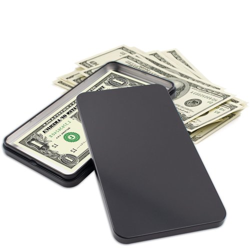 2 PCS Black Metal Cash Box - Single Row Currency Tray Money Holder with Lid - Money Saving Organizer