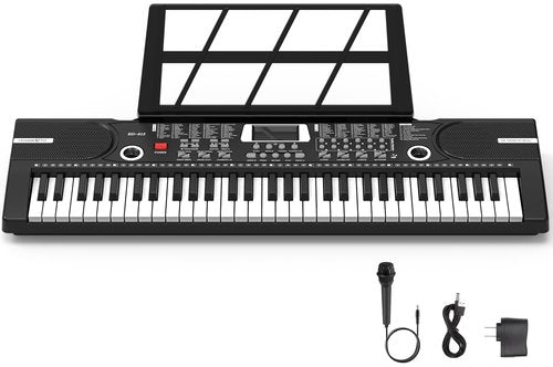 61 keys keyboard piano, Electronic Digital Piano with Built-In Speaker Microphone, Sheet Stand and Power Supply, Portable piano Keyboard Gift Teaching for Beginners/b2