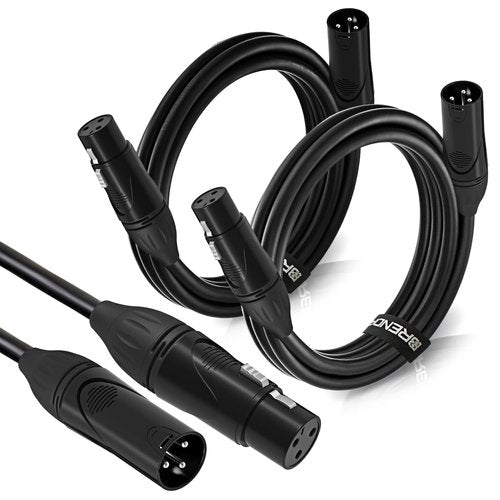 BRENDAZ XLR Cables 20ft. -2 Pack- Male to Female Microphone Cord, Balanced Shielded Mic Cable, OFC. (2)