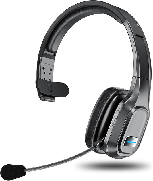 Skiennix Bluetooth Headset - 60 Hours Noise-Canceling Wireless Headphones with Mic & Mute | Ideal for Truck Drivers & Office Use