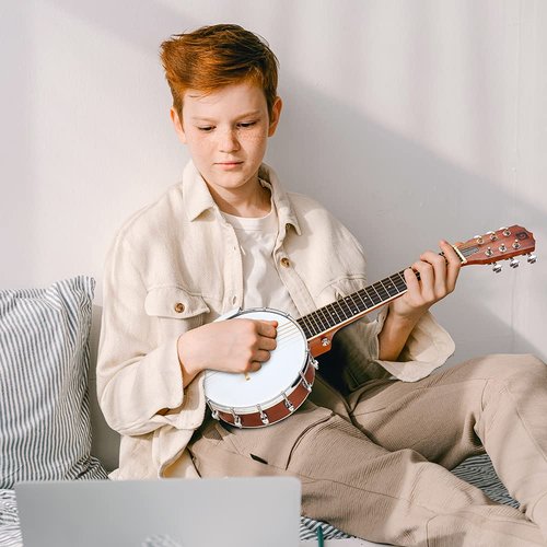 Vangoa 6 String Banjo Guitar 26 Inch, Portable Travel Banjitar Mini Banjo Beginner Kit with Arm Rest, for Teens, Adults Starter