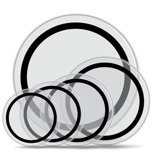 Drum Heads Skin Percussion Parts, Drums Instrument Accessories for Adults,Beginners,Drumhead Players, 22in Drums Skins Drum System Bundle with Foam Damping Rings, (12/13/14/16/22 Inch),Transparent