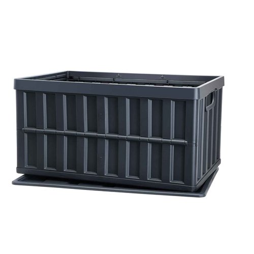 VEVOR 65L Collapsible Storage Bins with Lids 3 Packs, Stackable Utility Crates with Handles, Large Folding Containers for Organizing Tools, Books, Food, Drinks, Camping&Transport