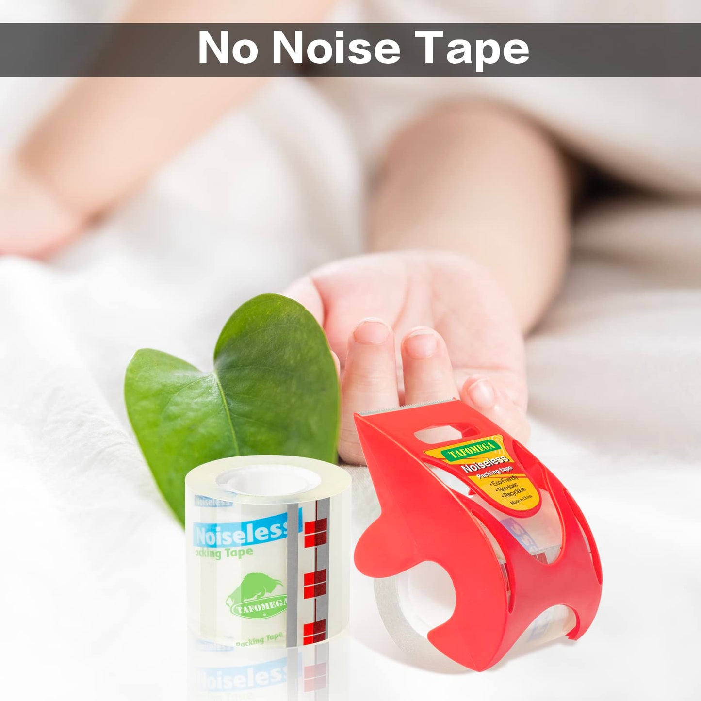 Tafomega Clear Packing Tape for Moving Boxes,Heavy Duty&Noiseless Moving Tape with Dispenser,Strong Adhesive Packaging Tape Releases Smoothly Quietly,1.96 Inch X 27 Yards,18 Packs