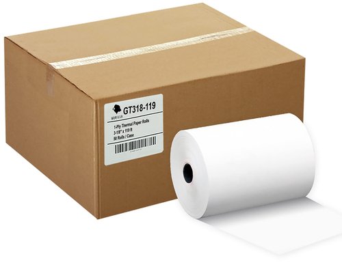 GORILLA SUPPLY Thermal Paper Receipt Rolls, Credit Card, POS/Cash Register Paper, for First Data FD100 FD200 FD300 Hypercom T77, BPA Free, 3.125 x 119 ft, 50 Rolls