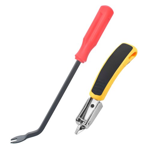 GEARLINTON Upholstery Staple Remover, Construction Staple Remover Tool, Heavy Duty Tack Lifter Carpet Remover, Nail Puller for Removing All Kinds of Staples for Furniture, Canvas, Wooden Case, Carton