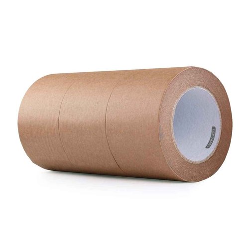 LLPT Kraft Paper Gummed Tape 3 Packs Recyclable Writable Tearable High Tensile Strength for Carton Sealing Photo Frame Seal 3” x 165 Ft Color Brown (PGB330)