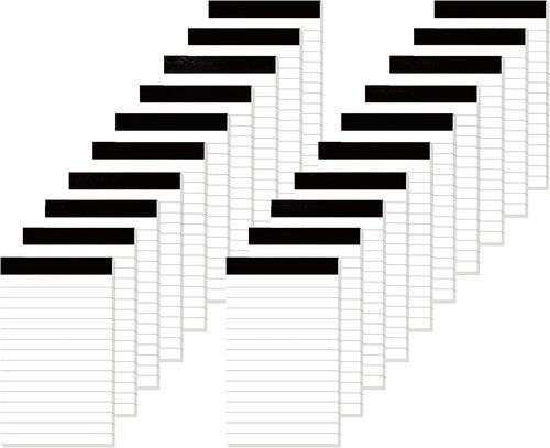 Nichela 20 Pack Small Notepads - 3 x 5 Inch Ultra Quality Lined Memo Pads | Perfect for Office Use