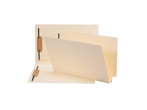 Smead Extra Capacity End Tab Fastener File Folder, Shelf-Master® Reinforced Straight-Cut Tab, 2 Fasteners, 1-1/2" Expansion, Legal Size, Manila, 50 per Box (37276)
