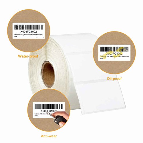 (31200 Labels/24 Rolls) Labelebal 2" x 1" Direct Thermal Label (3-Proof 1" Core) Multipurpose Shipping Address Barcodes Labels Compatible for Zebra & Rollo Desktop Label Printer (1300 Labels/Roll)
