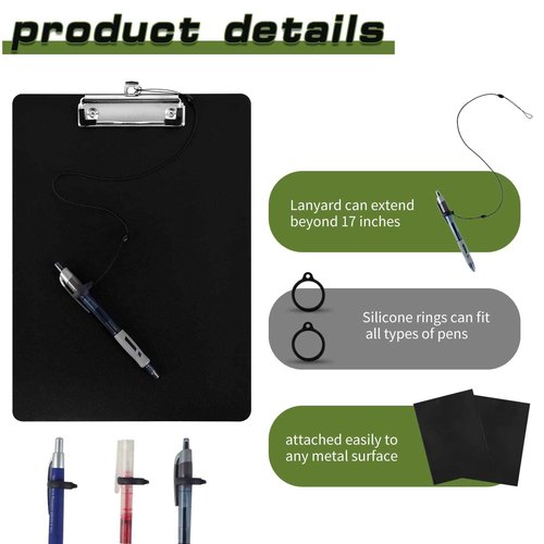 6 Pack Magnetic Clipboards with Pen Holder 9X 12.5 Black Clip Board with Low Profile Letter Size Clipboards Nursing Clipboard Foldable Forklift Clipboard for Refrigerator Office Classroom(6)